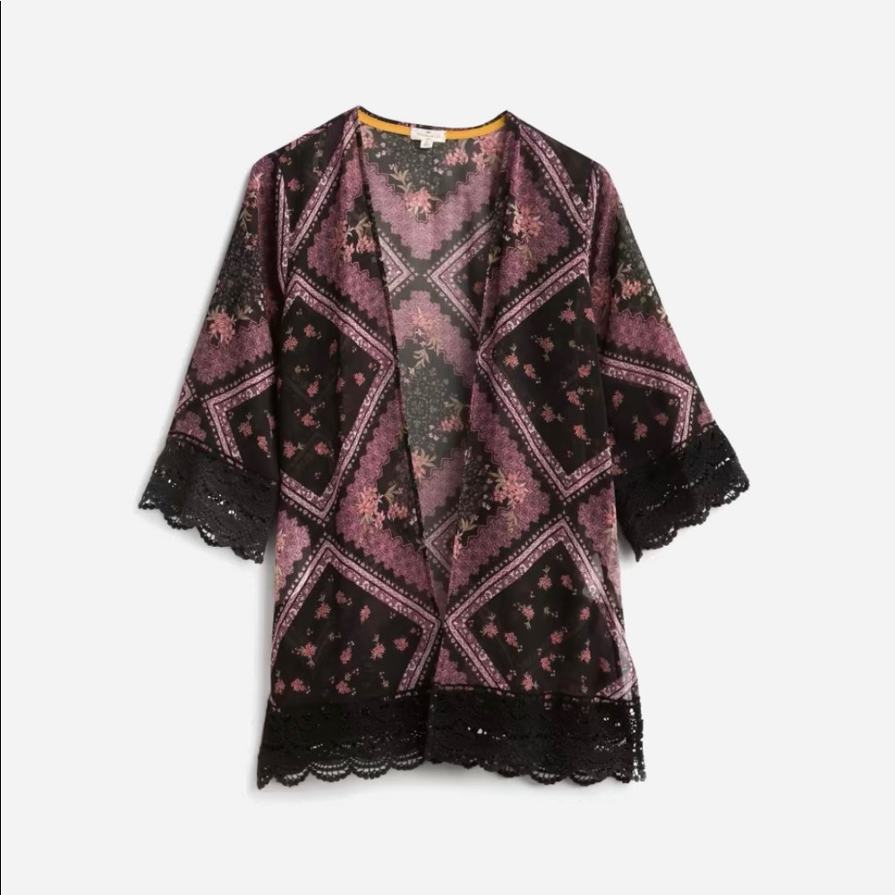 COPY - Mason & Belle Laria Crochet Trim Kimono Size Large